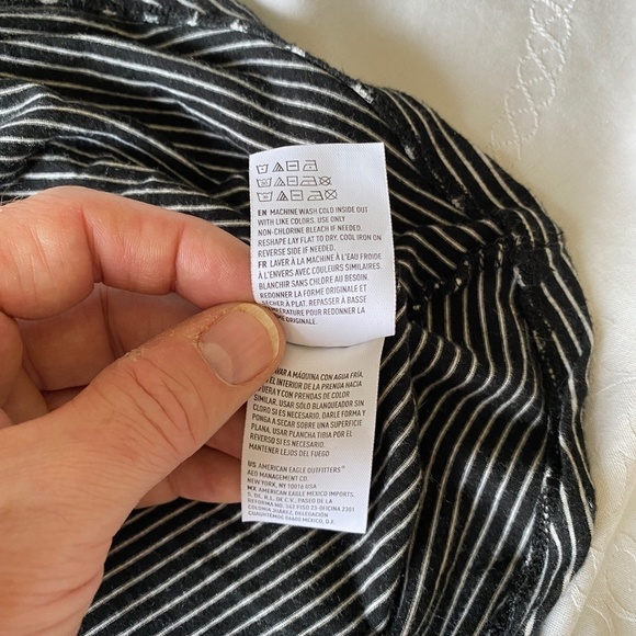 American Eagle Soft & Sexy Sleeveless Black + White Stripe Tunic Tank Top Medium - Picture 6 of 11